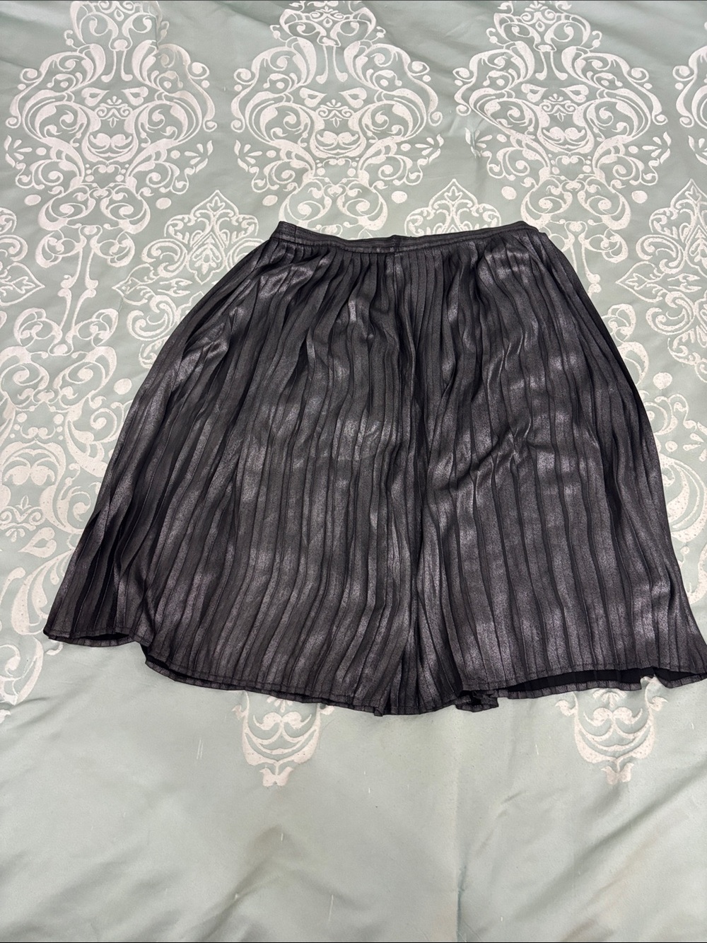 Dynamite Black Shimmery Pleated Skater Skirt